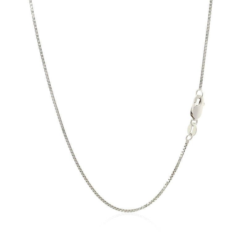 10k White Gold Classic Box Chain 0.8mm - Premium Chains - Just $225.99! Shop now at Pulse Designer Fashion