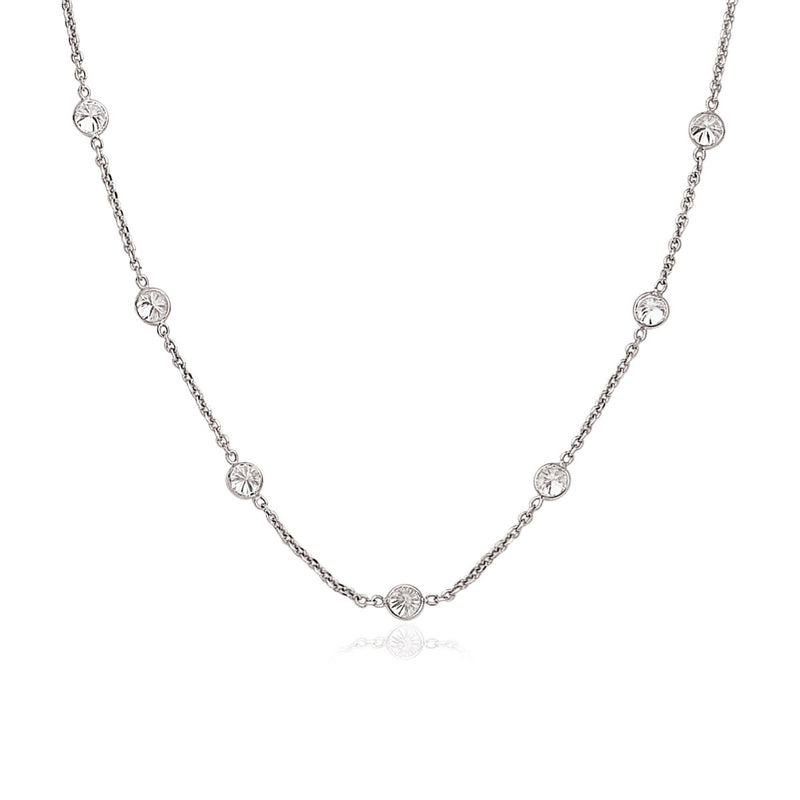 14k White Gold CZ By the Yard Long Links - Premium Necklaces - Just $1013.99! Shop now at Pulse Designer Fashion