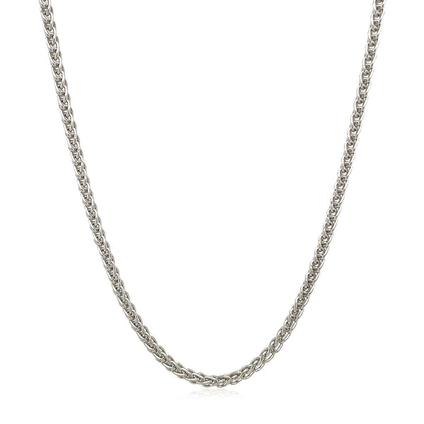 2.1mm 14k White Gold Round Wheat Chain - Premium Chains - Just $931.99! Shop now at Pulse Designer Fashion