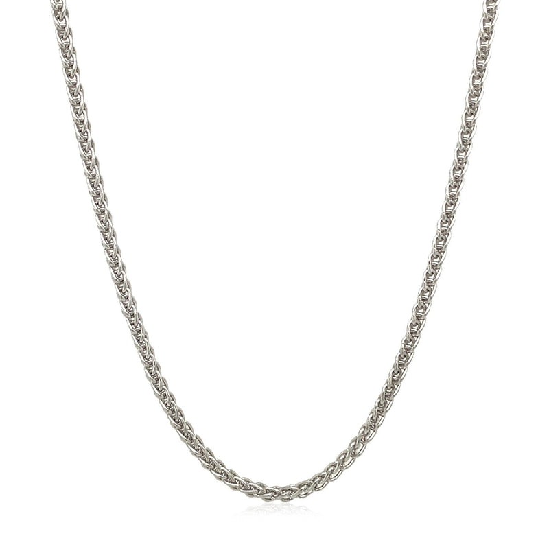 2.1mm 14k White Gold Round Wheat Chain - Premium Chains - Just $931.99! Shop now at Pulse Designer Fashion