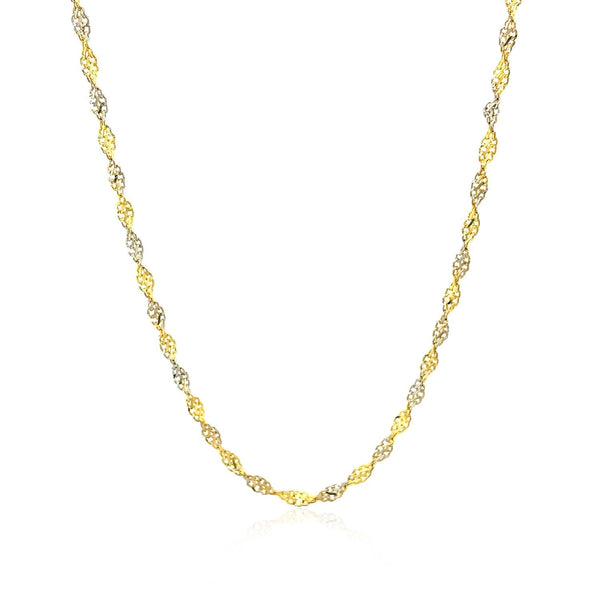 2.0mm 14k Two-Tone Gold Singapore Chain - Premium Chains - Just $438.99! Shop now at Pulse Designer Fashion