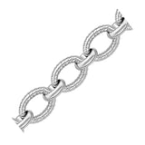 Sterling Silver Oval Cable Design Chain Link Bracelet - Premium Bracelets - Just $180.99! Shop now at Pulse Designer Fashion