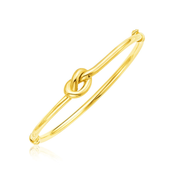 14k Yellow Gold Bangle Bracelet with Polished Knot - Premium Bangles - Just $1308.99! Shop now at Pulse Designer Fashion