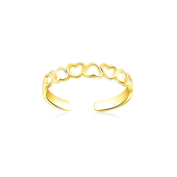 14k Yellow Gold Heart Toe Ring - Premium Toe Rings - Just $173.99! Shop now at Pulse Designer Fashion