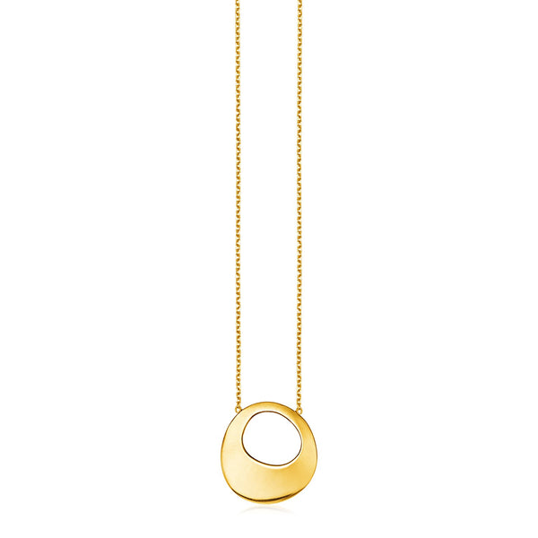 14k Yellow Gold Necklace with Oval Pendant - Premium Necklaces - Just $591.99! Shop now at Pulse Designer Fashion