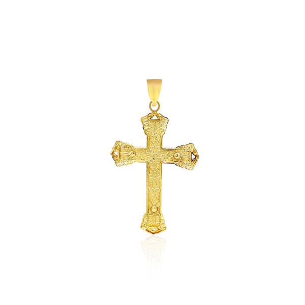 14k Yellow Gold Black Onyx Cross Pendant - Premium Pendants - Just $574.99! Shop now at Pulse Designer Fashion