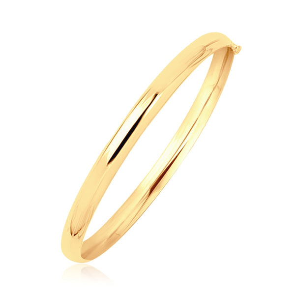 14k Yellow Gold Dome Design Polished Children's Bangle - Premium Bangles - Just $544.99! Shop now at Pulse Designer Fashion