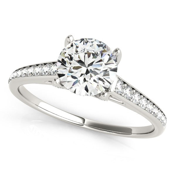 14k White Gold Diamond Engagement Ring With Cathedral Design (1 1/3 cttw) - Premium Rings - Just $11411.99! Shop now at Pulse Designer Fashion