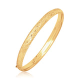 14k Yellow Gold Diamond Cut Design Dome Motif Children's Bangle - Premium Bangles - Just $562.99! Shop now at Pulse Designer Fashion