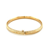 14k Yellow Gold Diamond Cut Design Dome Motif Children's Bangle - Premium Bangles - Just $562.99! Shop now at Pulse Designer Fashion