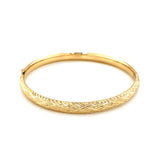 14k Yellow Gold Diamond Cut Design Dome Motif Children's Bangle - Premium Bangles - Just $562.99! Shop now at Pulse Designer Fashion