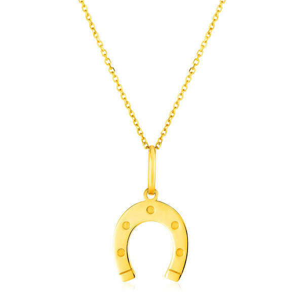 14K Yellow Gold Necklace with Horseshoe - Premium Necklaces - Just $294.99! Shop now at Pulse Designer Fashion