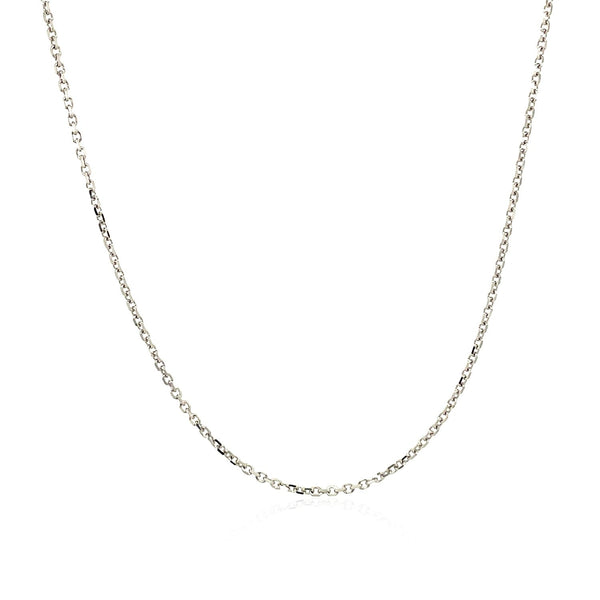 14k White Gold Diamond Cut Cable Link Chain 1.1mm - Premium Chains - Just $257.99! Shop now at Pulse Designer Fashion