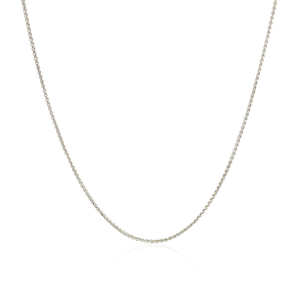 14k White Gold Diamond Cut Round Wheat Chain 0.6mm - Premium Chains - Just $181.99! Shop now at Pulse Designer Fashion