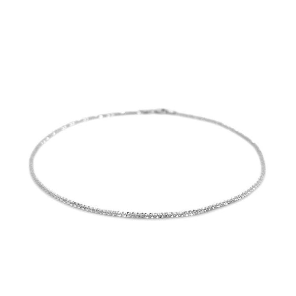 14k White Gold Sparkle Anklet 1.5mm - Premium Anklets - Just $315.99! Shop now at Pulse Designer Fashion