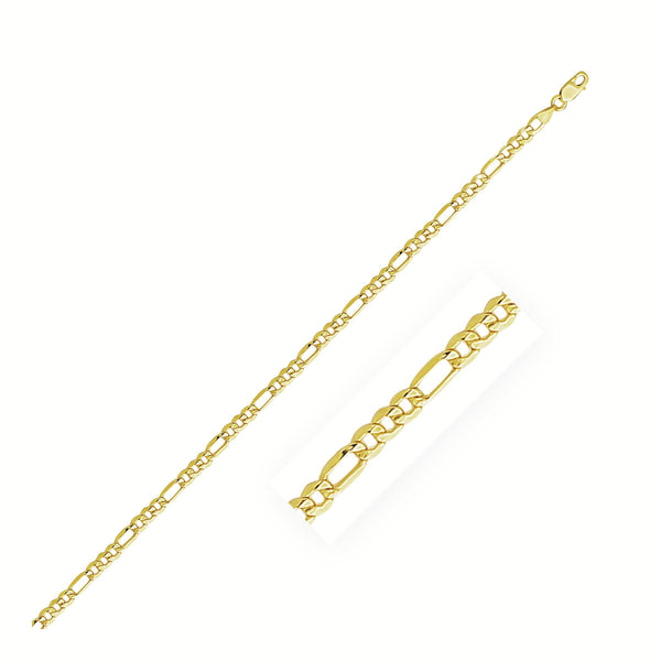 2.8mm 10k Yellow Gold Lite Figaro Chain - Premium Chains - Just $362.99! Shop now at Pulse Designer Fashion