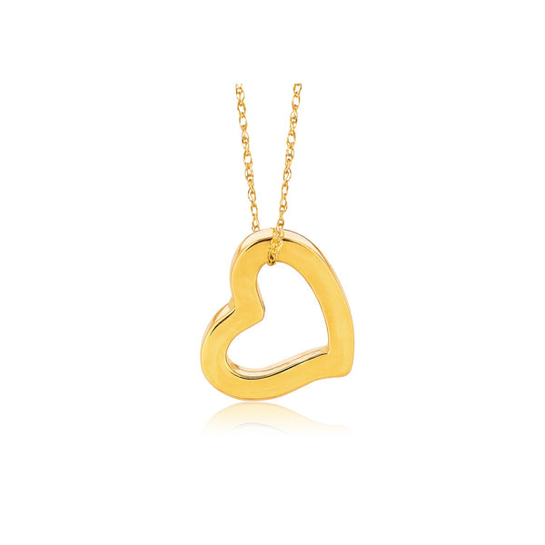 14k Yellow Gold Heart Pendant - Premium Pendants - Just $233.99! Shop now at Pulse Designer Fashion