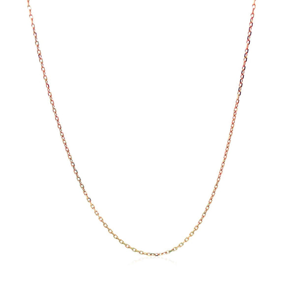 Diamond Cut Cable Link Chain in 14k Rose Gold (0.8 mm) - Premium Chains - Just $170.99! Shop now at Pulse Designer Fashion