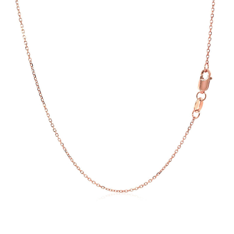 Diamond Cut Cable Link Chain in 14k Rose Gold (0.8 mm) - Premium Chains - Just $170.99! Shop now at Pulse Designer Fashion