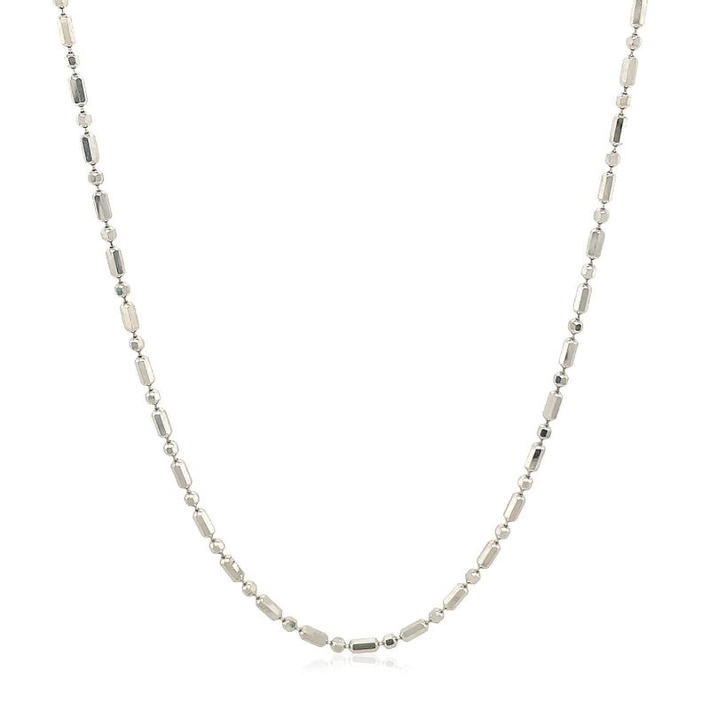 14k White Gold Diamond-Cut Alternating Bead Chain 1.5mm - Premium Chains - Just $509.99! Shop now at Pulse Designer Fashion