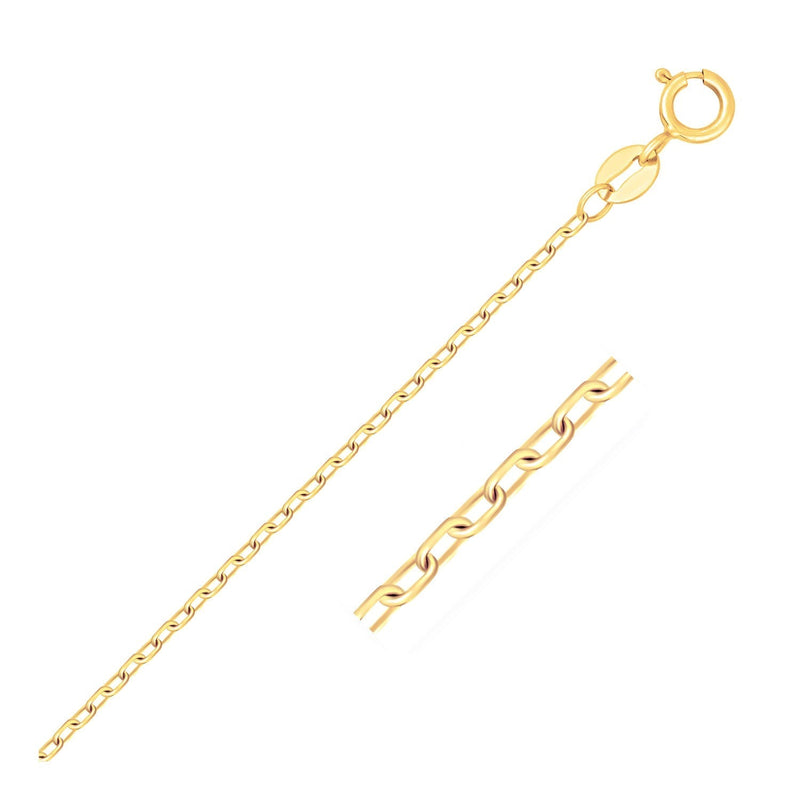 14k Yellow Gold Faceted Cable Link Chain 1.3mm - Premium Chains - Just $200.99! Shop now at Pulse Designer Fashion