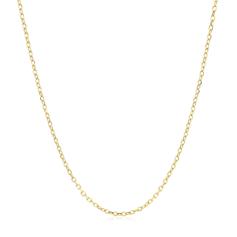 14k Yellow Gold Faceted Cable Link Chain 1.3mm - Premium Chains - Just $200.99! Shop now at Pulse Designer Fashion