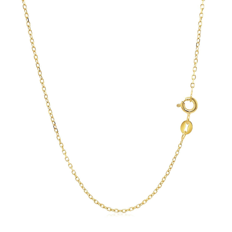 14k Yellow Gold Faceted Cable Link Chain 1.3mm - Premium Chains - Just $200.99! Shop now at Pulse Designer Fashion