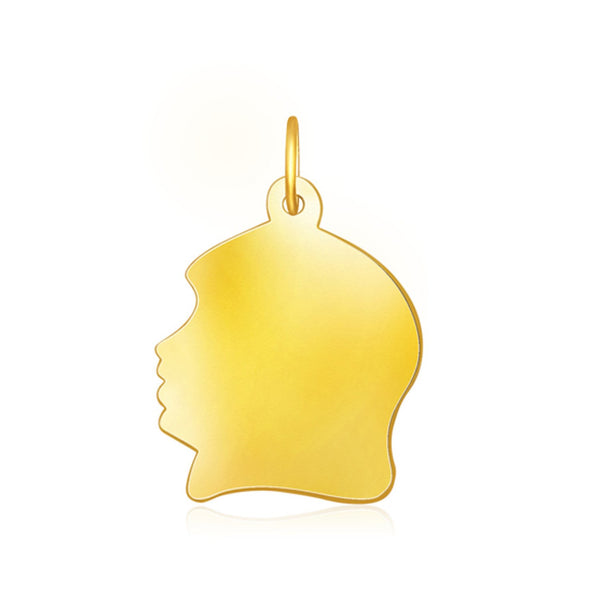 14k Yellow Gold Large Girl Head Charm - Premium Charms - Just $281.99! Shop now at Pulse Designer Fashion