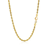 3.0mm 14k Yellow Gold Solid Diamond Cut Rope Chain - Premium Chains - Just $1500.99! Shop now at Pulse Designer Fashion