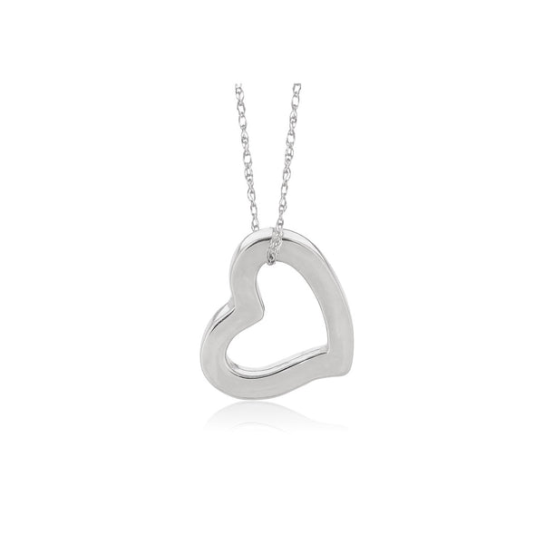 14k White Gold Heart Pendant - Premium Pendants - Just $233.99! Shop now at Pulse Designer Fashion