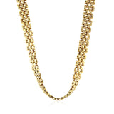 14k Yellow Gold Fancy Polished Multi-Row Panther Link Necklace - Premium Necklaces - Just $4413.99! Shop now at Pulse Designer Fashion