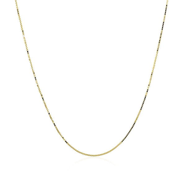 14k Yellow Gold Classic Box Chain 0.6mm - Premium Chains - Just $144.99! Shop now at Pulse Designer Fashion