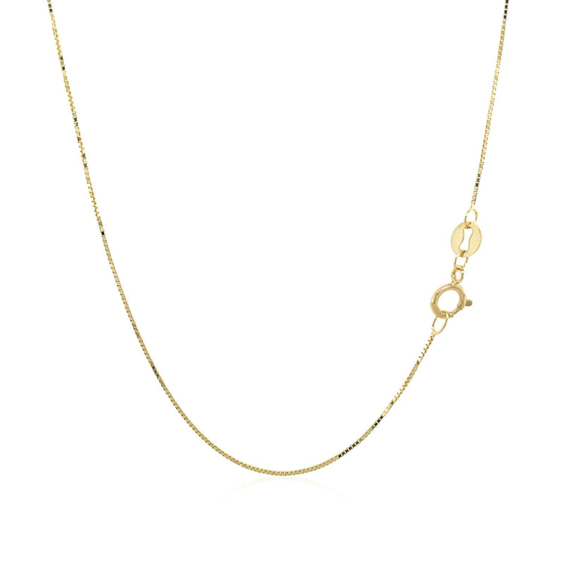 14k Yellow Gold Classic Box Chain 0.6mm - Premium Chains - Just $144.99! Shop now at Pulse Designer Fashion