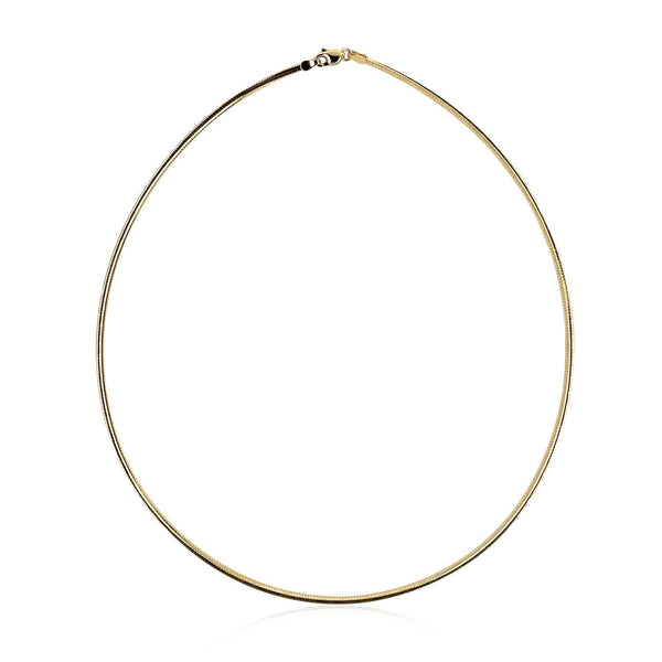 14k Yellow Gold Classic Omega Style Necklace (2 mm) - Premium Chains - Just $1146.99! Shop now at Pulse Designer Fashion