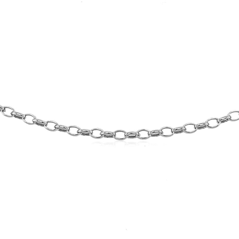 3.2mm 14k White Gold Oval Rolo Chain - Premium Chains - Just $607.99! Shop now at Pulse Designer Fashion