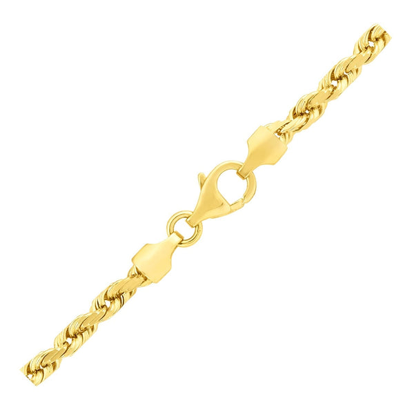 4.0mm 14k Yellow Gold Solid Diamond Cut Rope Chain - Premium Chains - Just $2857.99! Shop now at Pulse Designer Fashion