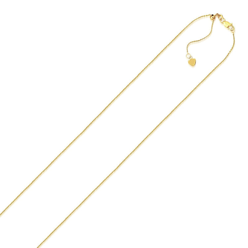 10k Yellow Gold Adjustable Cable Chain 0.9mm - Premium Chains - Just $272.99! Shop now at Pulse Designer Fashion