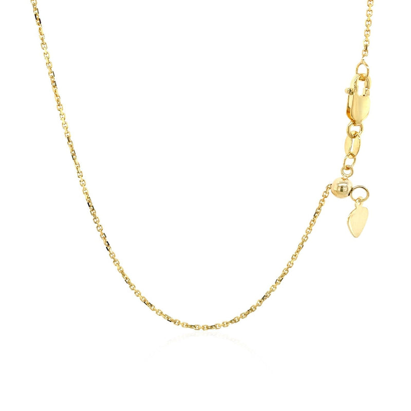 10k Yellow Gold Adjustable Cable Chain 0.9mm - Premium Chains - Just $272.99! Shop now at Pulse Designer Fashion