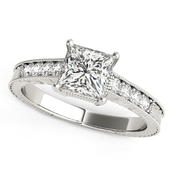 14k White Gold Antique Style Diamond Engagement Ring (1 1/8 cttw) - Premium Rings - Just $10726.99! Shop now at Pulse Designer Fashion