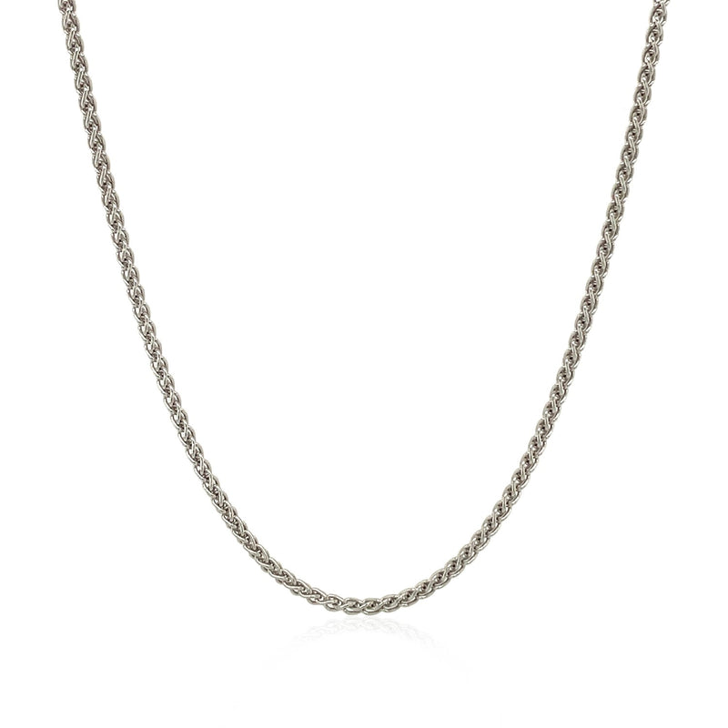 Sterling Silver Rhodium Plated Wheat Chain 1.3mm - Premium Chains - Just $40.99! Shop now at Pulse Designer Fashion