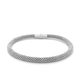 Sterling Silver Rhodium Plated Popcorn Motif Bangle - Premium Bangles - Just $182.99! Shop now at Pulse Designer Fashion