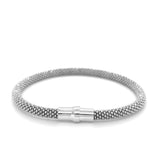 Sterling Silver Rhodium Plated Popcorn Motif Bangle - Premium Bangles - Just $182.99! Shop now at Pulse Designer Fashion