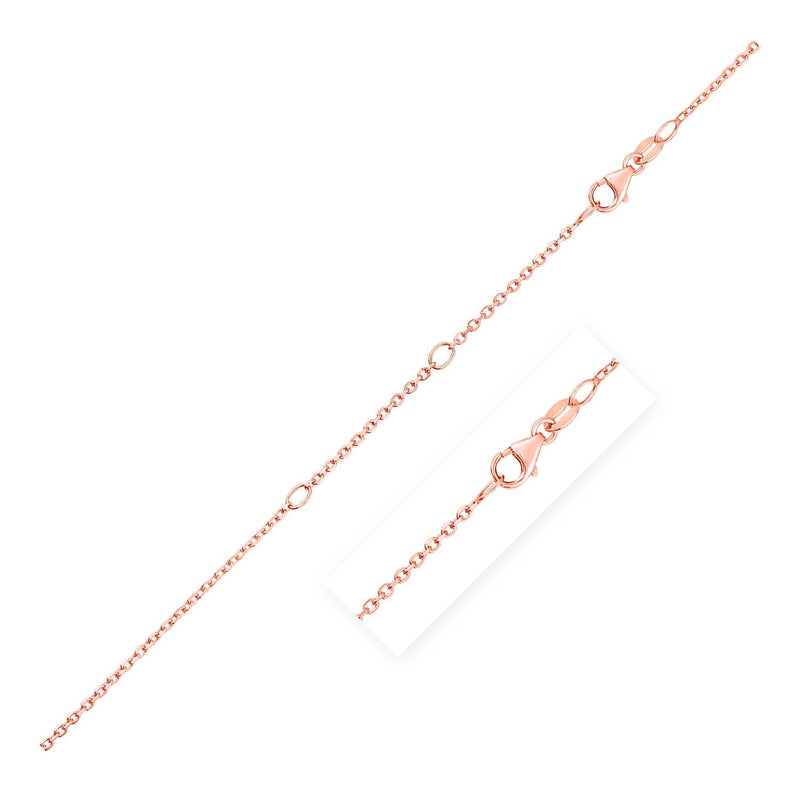 Double Extendable Cable Chain in 14k Rose Gold (1.2mm) - Premium Chains - Just $325.99! Shop now at Pulse Designer Fashion