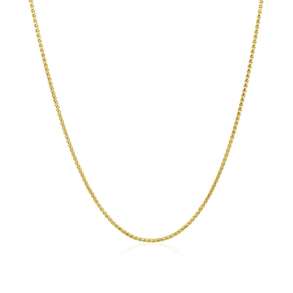 14k Yellow Gold Diamond Cut Round Wheat Chain 1.0mm - Premium Chains - Just $312.99! Shop now at Pulse Designer Fashion