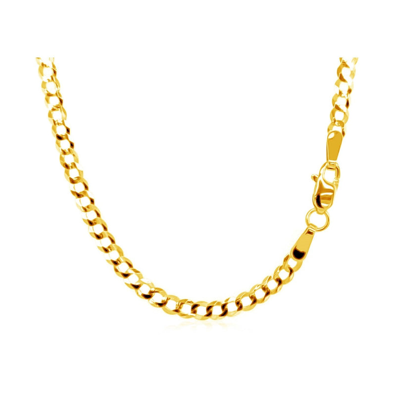 2.4mm 10k Yellow Gold Curb Chain - Premium Chains - Just $397.99! Shop now at Pulse Designer Fashion