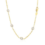 14k Yellow Gold CZ By the Yard Long Links - Premium Necklaces - Just $999.99! Shop now at Pulse Designer Fashion