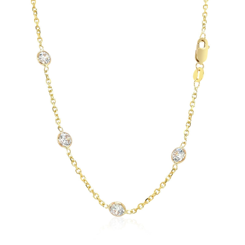 14k Yellow Gold CZ By the Yard Long Links - Premium Necklaces - Just $999.99! Shop now at Pulse Designer Fashion