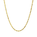 2.25mm 10k Yellow Gold Solid Diamond Cut Rope Chain - Premium Chains - Just $529.99! Shop now at Pulse Designer Fashion