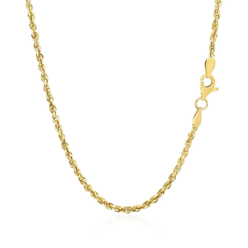 2.25mm 10k Yellow Gold Solid Diamond Cut Rope Chain - Premium Chains - Just $529.99! Shop now at Pulse Designer Fashion