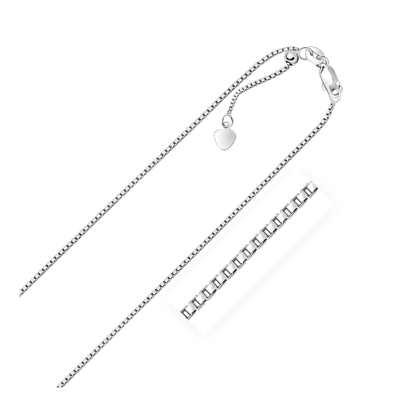 Sterling Silver 1.4mm Adjustable Box Chain - Premium Chains - Just $90.99! Shop now at Pulse Designer Fashion